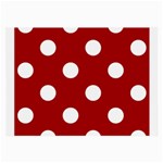 Polka Dots - White on Dark Candy Apple Red Large Glasses Cloth