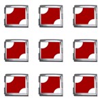 Polka Dots - White on Dark Candy Apple Red Mega Link Italian Charm (9 pack)
