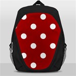 Polka Dots - White on Dark Candy Apple Red Backpack Bag