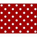 Polka Dots - White on Dark Candy Apple Red Collage 8  x 10 