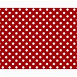 Polka Dots - White on Dark Candy Apple Red Collage 11  x 14 