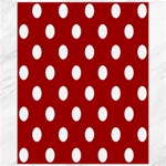 Polka Dots - White on Dark Candy Apple Red Canvas 11  x 14 