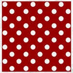 Polka Dots - White on Dark Candy Apple Red Canvas 12  x 12 