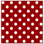 Polka Dots - White on Dark Candy Apple Red Canvas 16  x 16 