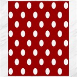 Polka Dots - White on Dark Candy Apple Red Canvas 16  x 20 