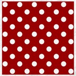 Polka Dots - White on Dark Candy Apple Red Canvas 20  x 20 
