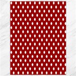 Polka Dots - White on Dark Candy Apple Red Canvas 36  x 48 