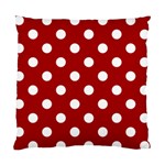 Polka Dots - White on Dark Candy Apple Red Standard Cushion Case (Two Sides)
