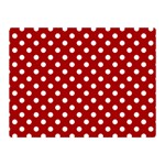 Polka Dots - White on Dark Candy Apple Red Double Sided Flano Blanket (Mini)