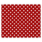 Polka Dots - White on Dark Candy Apple Red Double Sided Flano Blanket (Small)