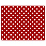 Polka Dots - White on Dark Candy Apple Red Double Sided Flano Blanket (Medium)