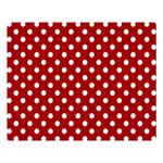 Polka Dots - White on Dark Candy Apple Red Double Sided Flano Blanket (Large)
