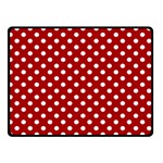 Polka Dots - White on Dark Candy Apple Red Double Sided Fleece Blanket (Small) (Two Sides)