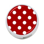 Polka Dots - White on Dark Candy Apple Red 4-Port USB Hub (Two Sides)