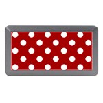 Polka Dots - White on Dark Candy Apple Red Memory Card Reader (Mini)