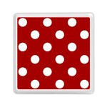 Polka Dots - White on Dark Candy Apple Red Memory Card Reader with Storage (Square)