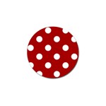 Polka Dots - White on Dark Candy Apple Red Golf Ball Marker
