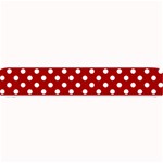 Polka Dots - White on Dark Candy Apple Red Small Bar Mat