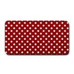 Polka Dots - White on Dark Candy Apple Red Medium Bar Mat