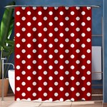 Polka Dots - White on Dark Candy Apple Red Shower Curtain 60  x 72  (Medium)