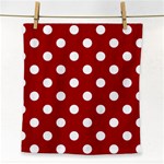 Polka Dots - White on Dark Candy Apple Red Face Towel