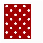 Polka Dots - White on Dark Candy Apple Red Small Garden Flag (Two Sides)