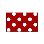 Polka Dots - White on Dark Candy Apple Red Sticker Rectangular (10 pack)