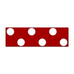 Polka Dots - White on Dark Candy Apple Red Sticker Bumper (100 pack)