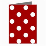 Polka Dots - White on Dark Candy Apple Red Greeting Cards (Pkg of 8)