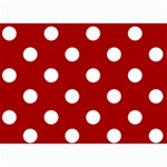 Polka Dots - White on Dark Candy Apple Red 5  x 7  Photo Cards