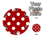 Polka Dots - White on Dark Candy Apple Red Playing Cards 54 (Round)
