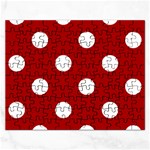 Polka Dots - White on Dark Candy Apple Red Jigsaw Puzzle (Rectangular)