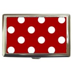 Polka Dots - White on Dark Candy Apple Red Cigarette Money Case
