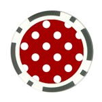 Polka Dots - White on Dark Candy Apple Red Poker Chip Card Guard (10 pack)