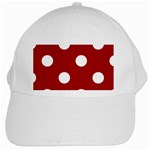 Polka Dots - White on Dark Candy Apple Red White Cap