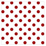 Polka Dots - Dark Candy Apple Red on White Large Satin Scarf (Square)