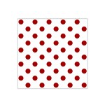 Polka Dots - Dark Candy Apple Red on White Satin Bandana Scarf