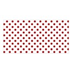 Polka Dots - Dark Candy Apple Red on White Satin Shawl