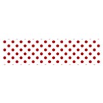 Polka Dots - Dark Candy Apple Red on White Satin Scarf (Oblong)