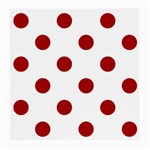 Polka Dots - Dark Candy Apple Red on White Medium Glasses Cloth (2 Sides)