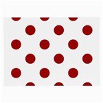 Polka Dots - Dark Candy Apple Red on White Large Glasses Cloth (2 Sides)