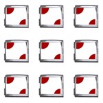 Polka Dots - Dark Candy Apple Red on White Mega Link Italian Charm (9 pack)