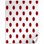 Polka Dots - Dark Candy Apple Red on White Canvas 12  x 16 