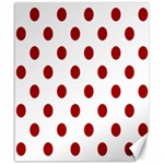 Polka Dots - Dark Candy Apple Red on White Canvas 20  x 24 