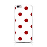 Polka Dots - Dark Candy Apple Red on White Apple iPhone 6/6S Silicone Case (Transparent)
