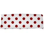 Polka Dots - Dark Candy Apple Red on White Body Pillow Case (Dakimakura) (One Side)