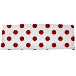 Polka Dots - Dark Candy Apple Red on White Body Pillow Case Dakimakura (Two Sides)
