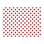 Polka Dots - Dark Candy Apple Red on White Double Sided Flano Blanket (Mini)