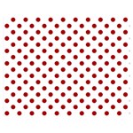 Polka Dots - Dark Candy Apple Red on White Double Sided Flano Blanket (Medium)