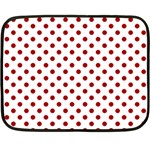 Polka Dots - Dark Candy Apple Red on White Fleece Blanket (Mini)